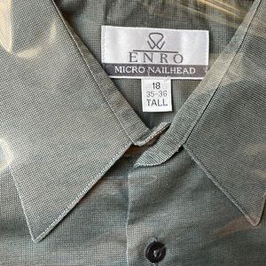High quality Enro LONG SLEEVE button up shirt green 18 TALL